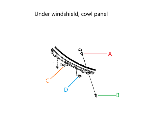 Wiper Cowl Panel Trim Screw or Grommet Clip Miata 90-05