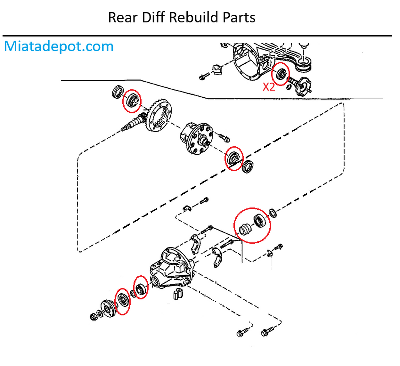 Load image into Gallery viewer, Differential Bearing and Seal Rebuild Kit OEM Miata 1990-2005
