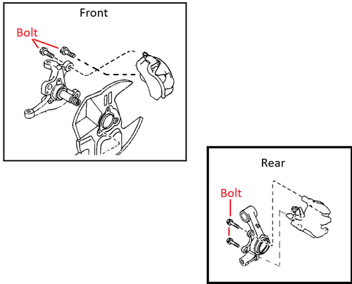 Brake Caliper Bolt Front or Rear Miata 1990-1997