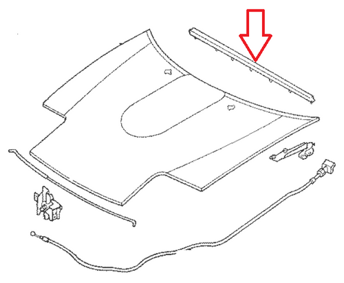 Hood to Cowl Rubber Seal OEM Miata 1990-97