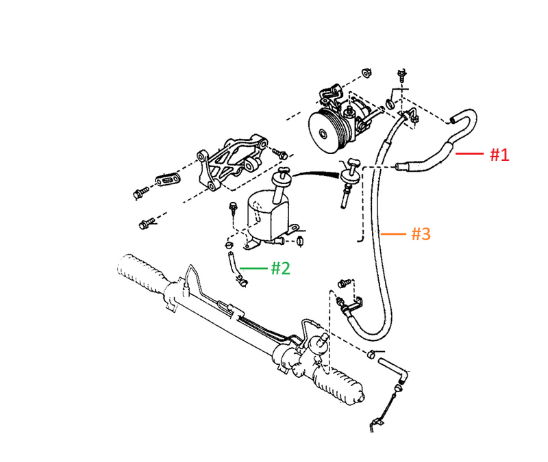 Load image into Gallery viewer, Power Steering Hose Miata 1990-96
