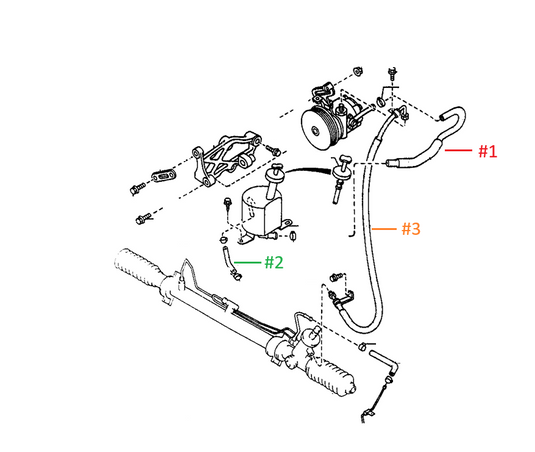 Power Steering Hose Miata 1990-96