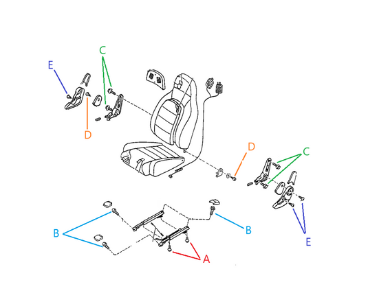 Seat Mounting Bolt Screw Hardware Miata 1990-2005