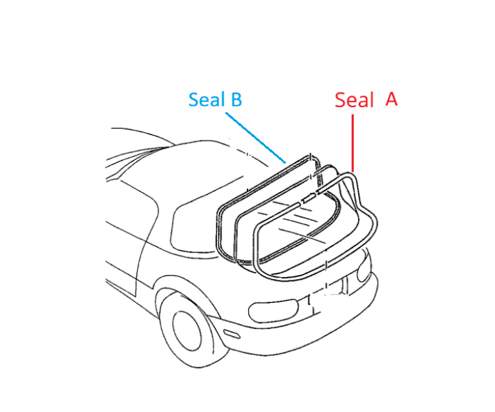 Load image into Gallery viewer, Hardtop Rear Window Molding Glass Seal OEM Miata 1990-2005
