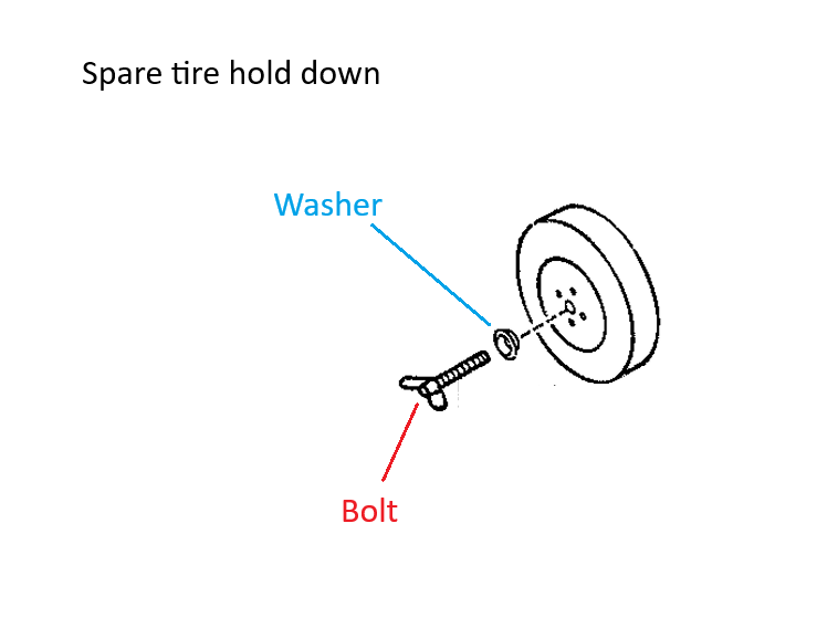 Load image into Gallery viewer, Spare Tire Hold Down Bolt or Washer Miata 90-97
