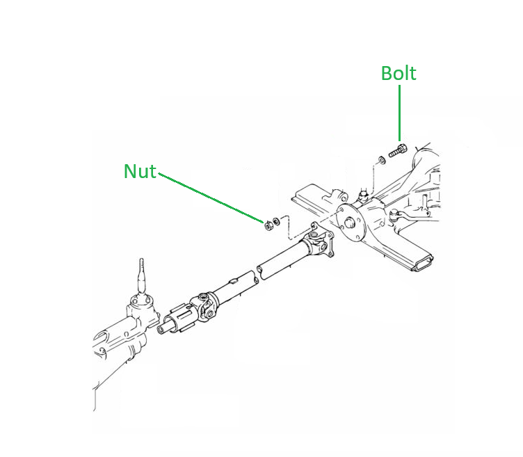 Load image into Gallery viewer, Driveshaft Bolt and Nut OEM Miata 1990-2005
