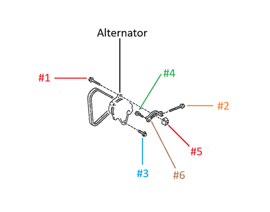 Alternator Mounting Hardware Bolts OEM Miata 1994-2005