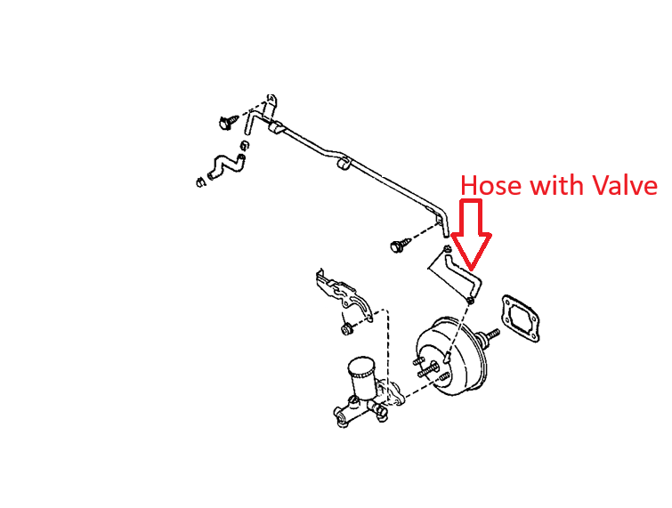 Load image into Gallery viewer, Power Brake Hose with Valve OEM Miata 1990-2000
