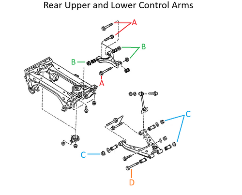 Rear Control Arm Upper Lower Bolt OEM Miata 1990-1997