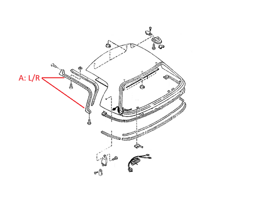 Hardtop Rubber Seal Weatherstrip OEM Miata 1990-2005