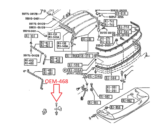 Soft Top Hardware Screw OEM Miata