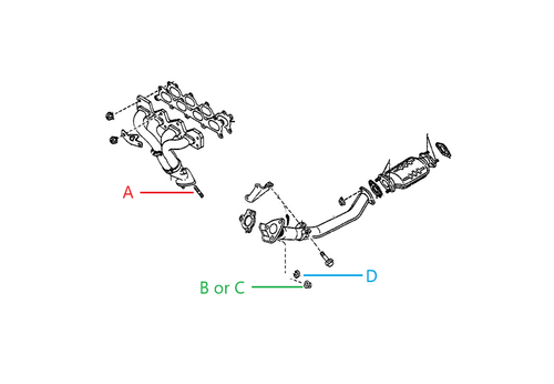 Exhaust Manifold Downpipe Stud or Nut OEM Miata 1990-2005