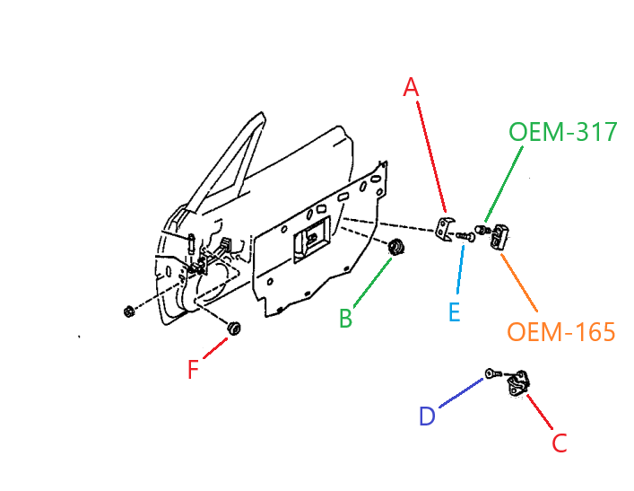 Load image into Gallery viewer, Door Latch Parts Dovetail Striker OEM Miata 1990-2005
