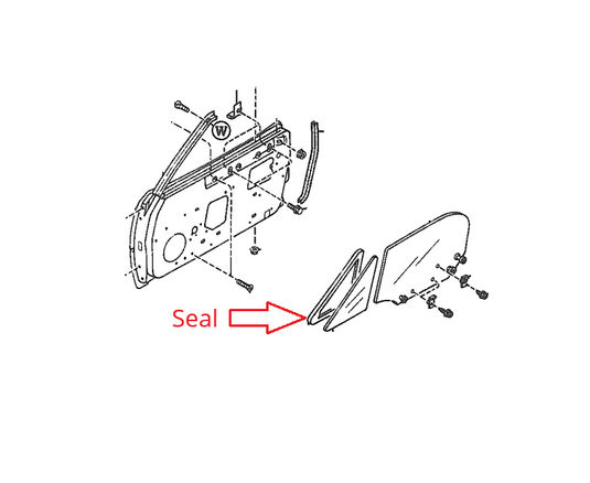 Door Triangle Window Glass Seal Weatherstrip Miata 1990-2005 OEM