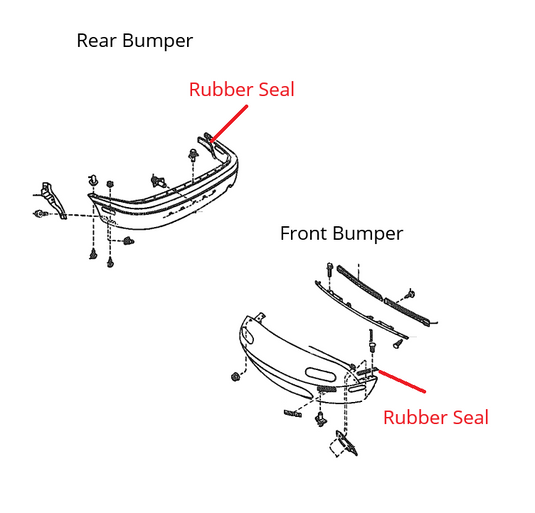 Bumper Rubber Seal Front or Rear OEM Miata 1990-97
