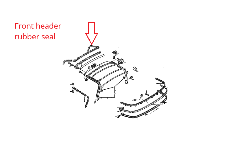 Load image into Gallery viewer, Front Header Rubber Seal Weatherstrip OEM Miata 1990-1997
